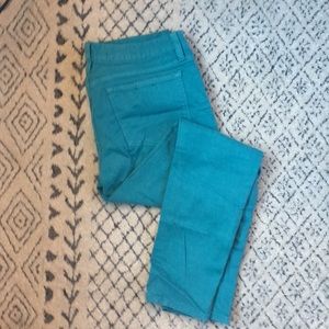 J crew Toothpick ankle jeans in peacock green